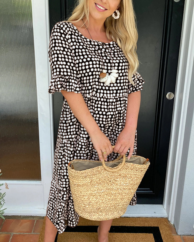 Seyfried - Midi dress with a round neckline and a polka dot pattern