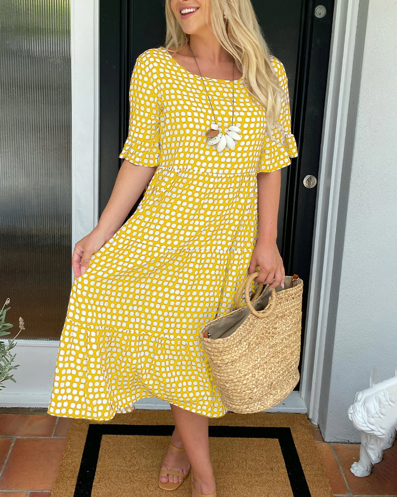 Seyfried - Midi dress with a round neckline and a polka dot pattern