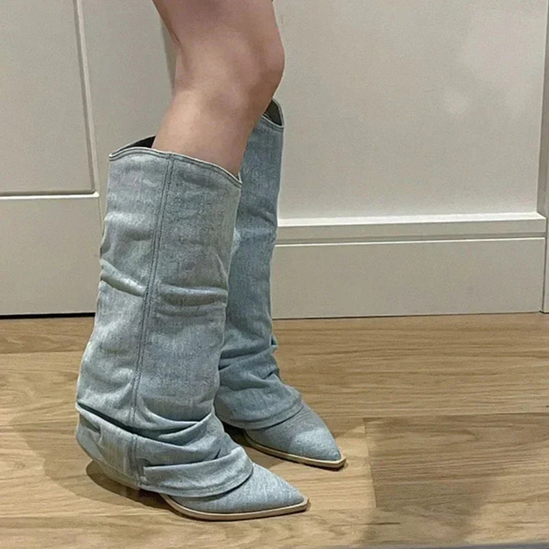 Danica - Western Long Slip-On Boots