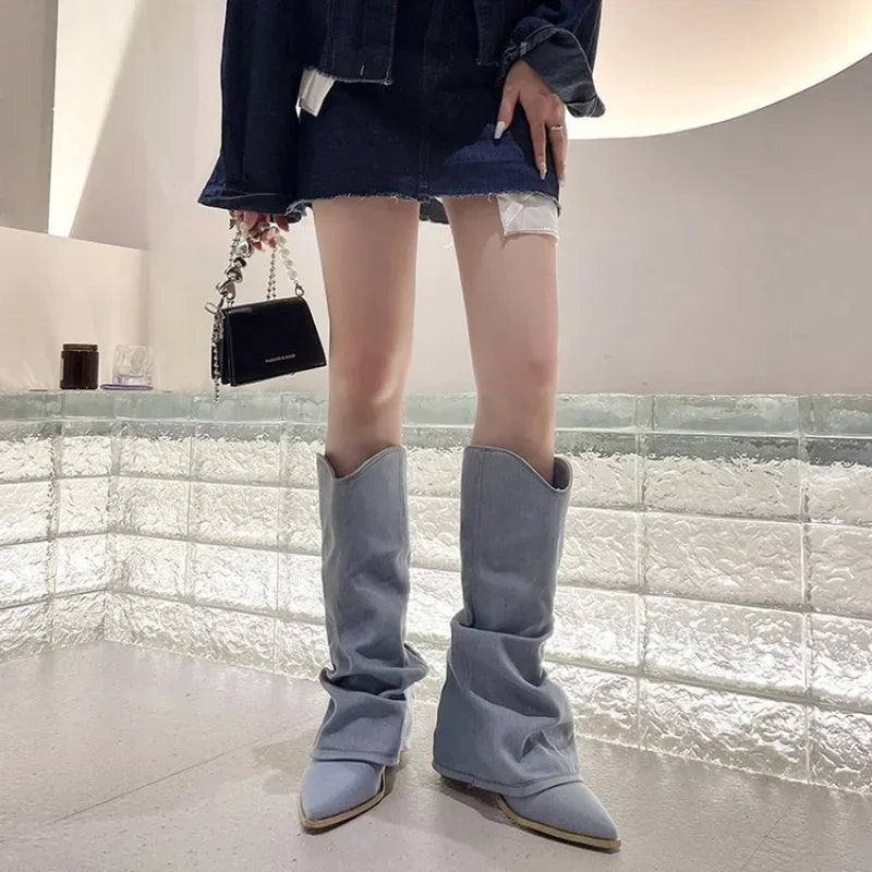 Danica - Western Long Slip-On Boots