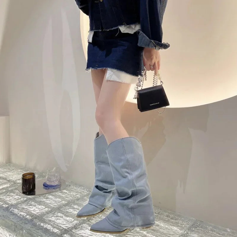 Danica - Western Long Slip-On Boots