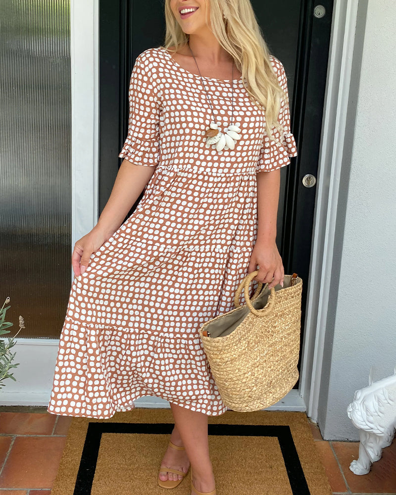 Seyfried - Midi dress with a round neckline and a polka dot pattern